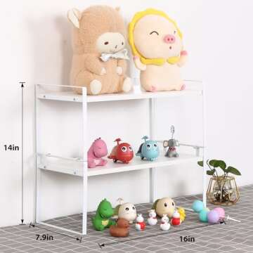 YGYQZ Wood Office Desk Shelf Organizer - Desktop Supplies Cute Dresser Top Organization Storage Rack...
