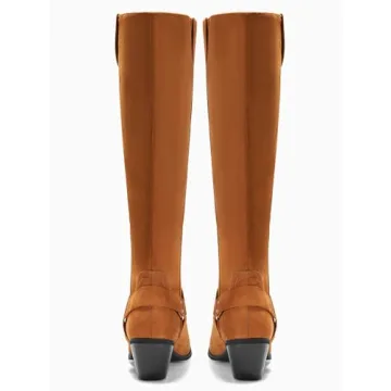 Coutgo Women’s Faux Suede Knee High Boots for Fall