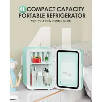 CUTIEWORLD Mini Fridge with LED Light for Skincare and Makeup