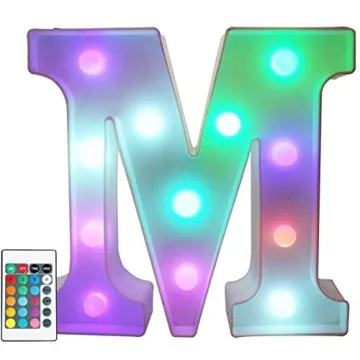 Pooqla Colorful LED Marquee Letter Lights with Remote – Party Bar Letters with Lights Decorations ...
