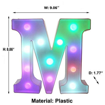Pooqla Colorful LED Marquee Letter Lights with Remote – Party Bar Letters with Lights Decorations for The Home - Multicolor M