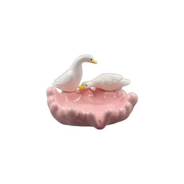 zaoalife Cute Soap Dish Self Draining Soap Dish Soap Container Cute Duck Soap Dish Ceramic Soap Holder Duck Soap Tray Cartoon Animal Soap Box