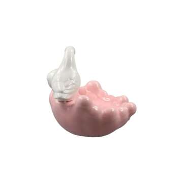 zaoalife Cute Soap Dish Self Draining Soap Dish Soap Container Cute Duck Soap Dish Ceramic Soap Holder Duck Soap Tray Cartoon Animal Soap Box