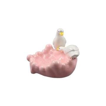 zaoalife Cute Soap Dish Self Draining Soap Dish Soap Container Cute Duck Soap Dish Ceramic Soap Holder Duck Soap Tray Cartoon Animal Soap Box