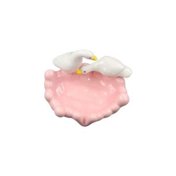 zaoalife Cute Soap Dish Self Draining Soap Dish Soap Container Cute Duck Soap Dish Ceramic Soap Holder Duck Soap Tray Cartoon Animal Soap Box