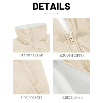 ZAFUL Women's Cropped Puffer Vest Reversible Fleece 2024 Sleeveless Zip Up Lightweight Jacket Sherpa Winter Coat Outerwear