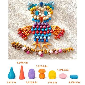 MIKNEKE 81 Wooden Loose Parts Sensory Bin Filler Toys