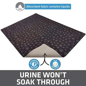 Drymate Original Cat Litter Mat, Contains Mess from Box, Protects Floors, Urine-Proof, Machine Washable, Soft on Kitty Paws, Absorbent, Waterproof (USA Made, Recycled Content) (20”x28”)(Paw Path Tan)