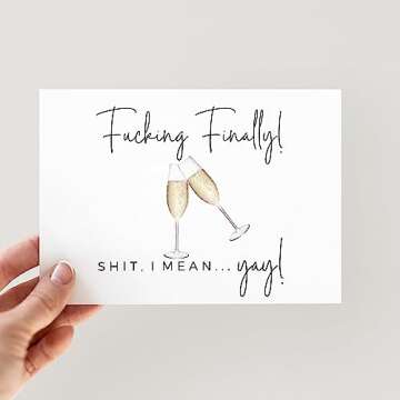 Funny Engagement Card - Sarcastic Congratulations Card for Couples
