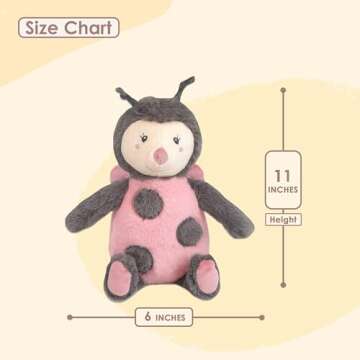 MON AMI Milady Bug Stuffed Animal Toy – 11”, Stuffed Ladybug Plush Toy, Insect Ladybird Beetle, ...