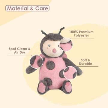 MON AMI Milady Bug Stuffed Animal Toy – 11”, Stuffed Ladybug Plush Toy, Insect Ladybird Beetle, Great Gift for Kids of All Ages
