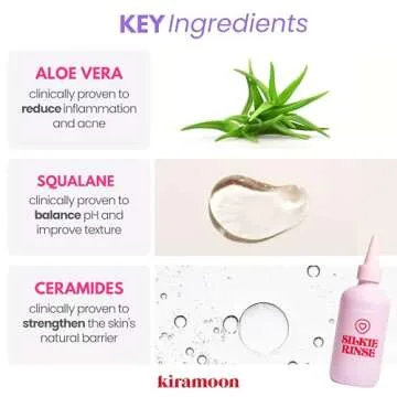 Kiramoon Face Wash Silkie Rinse Hydrating Gentle Face Cleanser for Dry or Sensitive Skin - Hydrating Makeup Remover & Face Wash w/Ceramides & Squalane