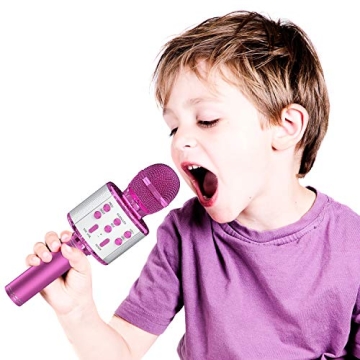OVELLIC Karaoke Microphone with LED Lights for All Ages
