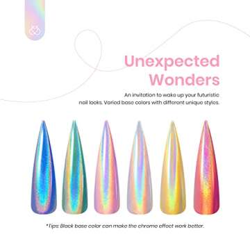 Beetles Chrome Nail Powder Metallic Mirror Effect Holographic Aurora Iridescent Nail Art Decoration ...