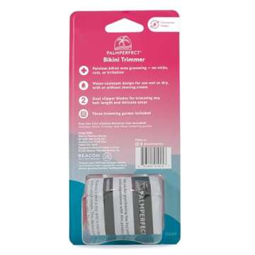 Clio PALMPERFECT Electric Bikini Trimmer - Travel-Friendly Hair Shaver for Smooth, Dual Blade for Close Shave, Use Wet or Dry - Battery-Powered + Trimming Guide Included