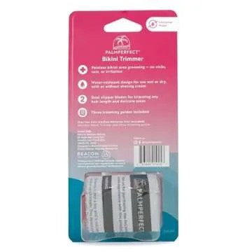 Clio PALMPERFECT Electric Bikini Trimmer - Travel-Friendly Hair Shaver for Smooth, Dual Blade for Close Shave, Use Wet or Dry - Battery-Powered + Trimming Guide Included