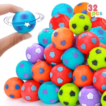 32PCS Fidget Spinner Soccer Balls Sports Birthday Party Favors for Kids 4-12