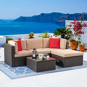 Vongrasig 5 Piece Patio Furniture Set, Stylish and Comfortable Outdoor Seating