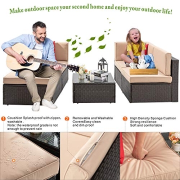 Vongrasig 5 Piece Patio Furniture Set, Stylish and Comfortable Outdoor Seating