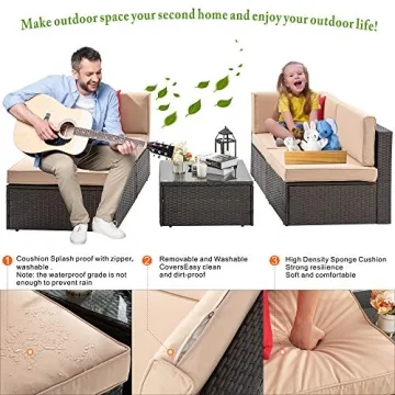 Vongrasig 5 Piece Patio Furniture Set, Stylish and Comfortable Outdoor Seating