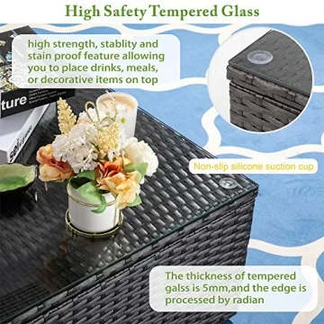 Vongrasig 5 Piece Patio Furniture Set, Stylish and Comfortable Outdoor Seating