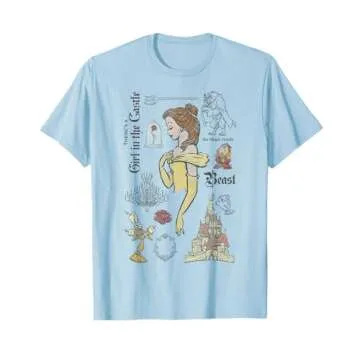 Disney Beauty And The Beast Characters Sketched T-Shirt T-Shirt