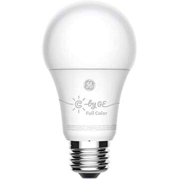 GE Lighting CYNC Smart Full Color A19 LED Light Bulb, 60W Replacement, Bluetooth/Wi-Fi Enabled, Alex...