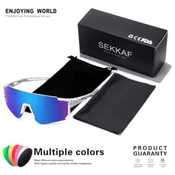 SEKKAF Youth Baseball Sunglasses for Boys Girls Age 6-12 Softball Cycling Sports Sunglasses for Kids Lightweight Frame