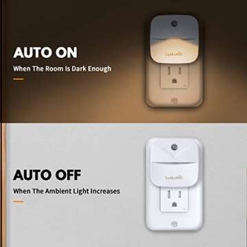 LuxLumin LED Night Light, Night Lights Plug into Wall with Smart Dusk to Dawn Sensor, Automatically ...
