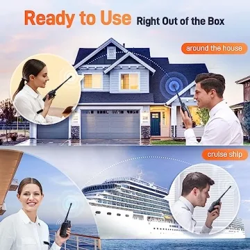 Arcshell Rechargeable Long Range Two-Way Radios with Earpiece 2 Pack Arcshell AR-5 Walkie Talkies Li-ion Battery and Charger Included