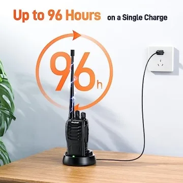 Arcshell Rechargeable Long Range Two-Way Radios with Earpiece 2 Pack Arcshell AR-5 Walkie Talkies Li-ion Battery and Charger Included