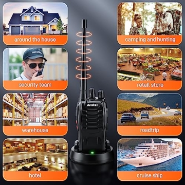 Arcshell Rechargeable Long Range Two-Way Radios with Earpiece 2 Pack Arcshell AR-5 Walkie Talkies Li-ion Battery and Charger Included