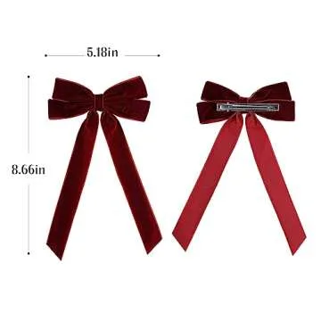 Elegant Velvet Bow Hair Ties for Girls and Women