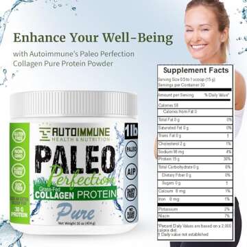 Autoimmune Health & Nutrition Collagen Protein Powder for Women & Men - Soy, Gluten, & Dairy Free No...