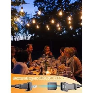 Svater Outdoor String Lights Led 105FT, Commercial Grade Patio Lights with 1W Dimmable S14 Shatterproof Bulbs, ETL Listed Heavy-Duty Outside Waterproof Cafe Bistro Market Lighting Warm White