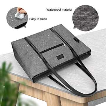 TANTO Laptop Tote Bag, Women Work Bag 15.6 Inch Laptop Bag with USB Charging Port Teacher Bag Computer Bag Professional Handbag Waterproof Shoulder Bag Satchel Purse