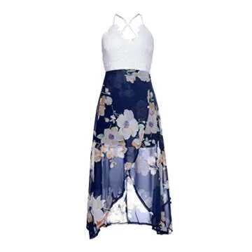 Elegant Asymmetrical Floral Maxi Dress for Summer Events