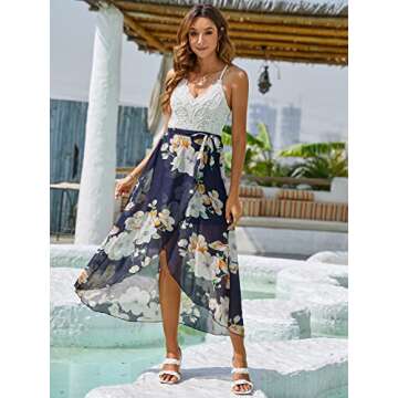 Elegant Asymmetrical Floral Maxi Dress for Summer Events