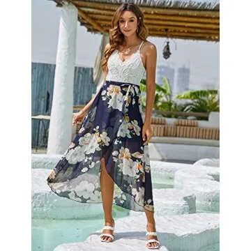 Elegant Asymmetrical Floral Maxi Dress for Summer Events