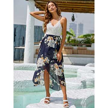 Elegant Asymmetrical Floral Maxi Dress for Summer Events
