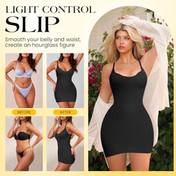 HMQ Womens Shapewear Slip Dress Tummy Control Seamless Beauty