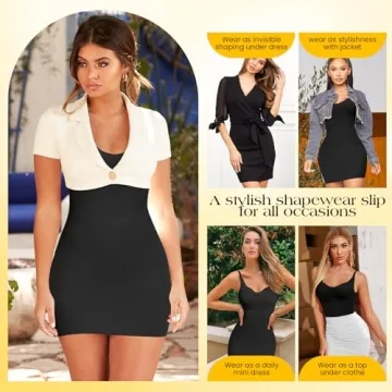 HMQ Womens Shapewear Slip Dress Tummy Control Seamless Beauty