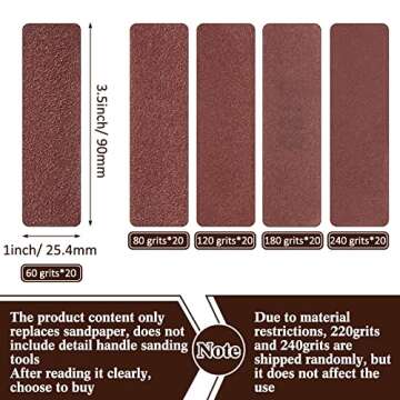 100 Pieces Detail Sander Refills Micro Finishing Sander Paper Micro Zip Finger Sander for Crafts, As...