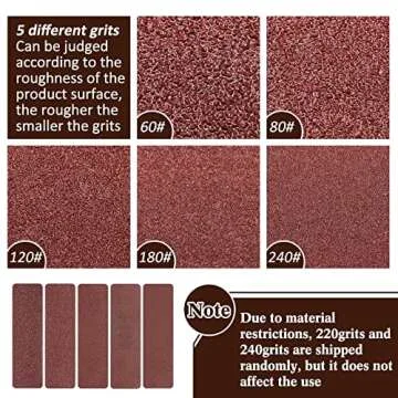 100 Detail Sander Refills - Assorted Grit for Crafts