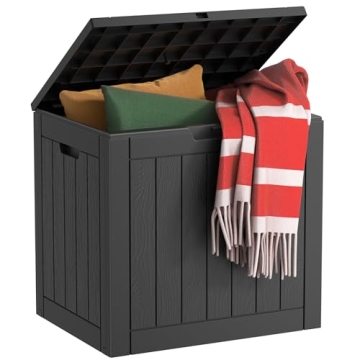 EasyUp 30 Gallon Waterproof Outdoor Storage Box - Multi-Purpose Deck Box for Garden, Patio, and More