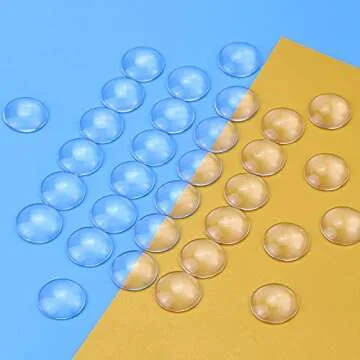 Acmer 100 Pieces Transparent Glass cabochons, Clear Glass Dome cabochon, Non-calibrated Round 1 inch/25mm for Photo Pendant Craft Jewelry Making