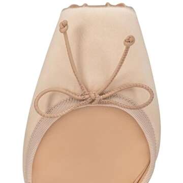 Vertundy Women's Satin Ballet Heels Champagne Lace Up Square Toe Stiletto High Bow Ballerina Heels