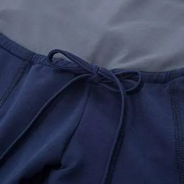 Womens Maternity Workout Pants Stretch High Waist Pregnancy Trousers Navy Blue S