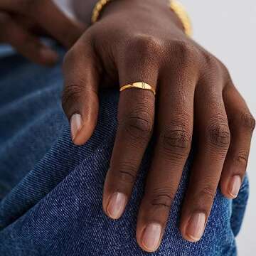 ZOERAY Gold Initial Rings for Women 14K Gold Plated Cute Stackable Letter Ring for Women Dainty Thin Capital Alphabet Pinky knuckle Stacking Rings Initial jewelry Gifts Size 6-10