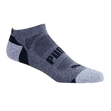 PUMA Men's No show Sport Socks, Moisture Control, Arch Support (8 Pair) (Extended Size - Shoe Size (12- 16), Black)